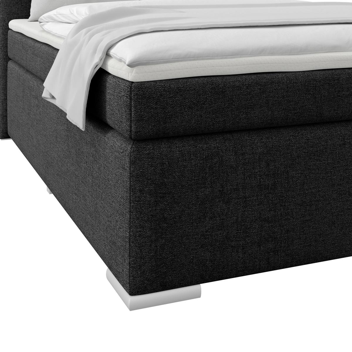 Boxspring Krevet Mira - crna, Konvencionalno, metal/tekstil (140/200cm) - Best Price