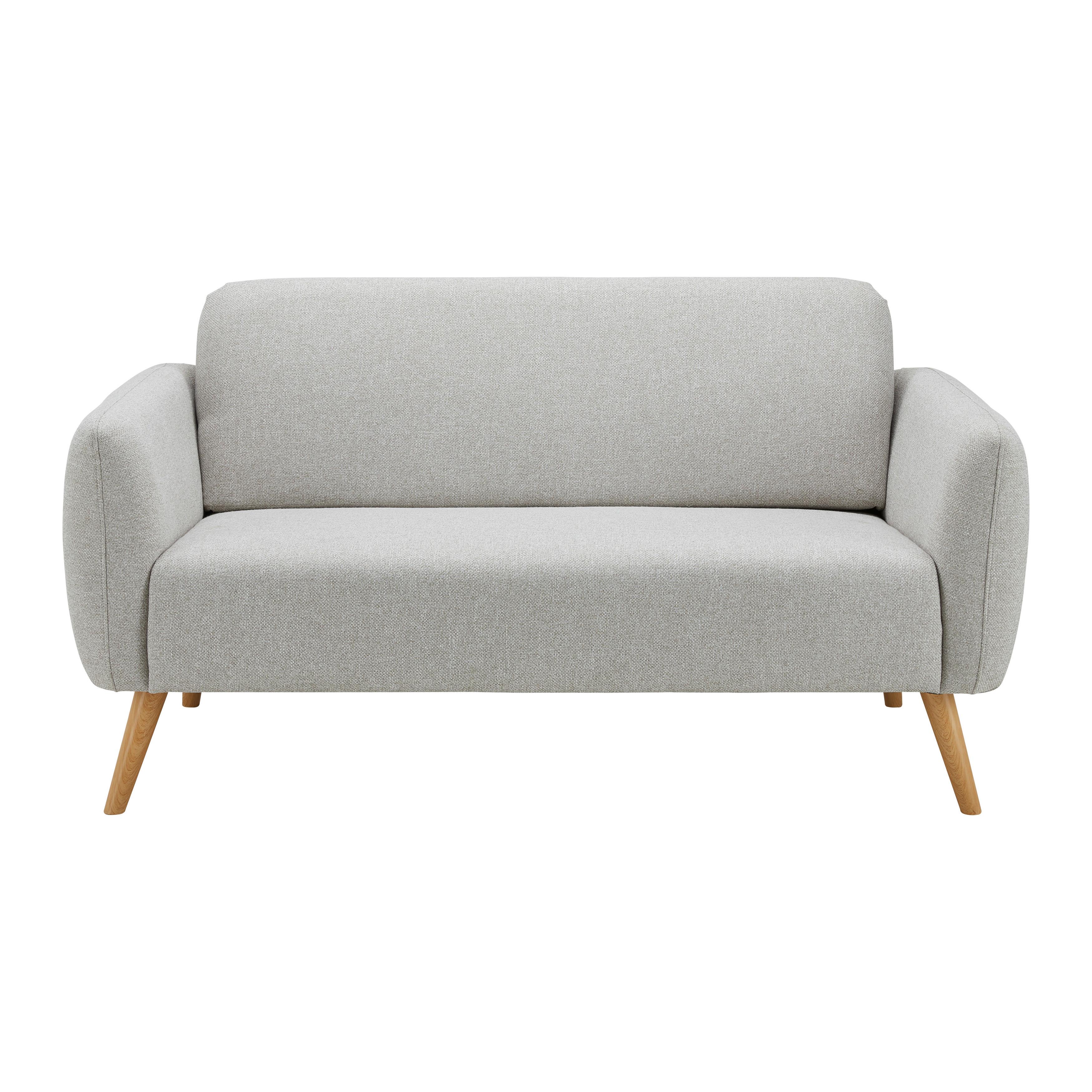 Dvosed Pia, Svetlo Siv - naravne barve/svetlo siva, Moderno, tekstil/les (146/76/75cm) - Bessagi Home