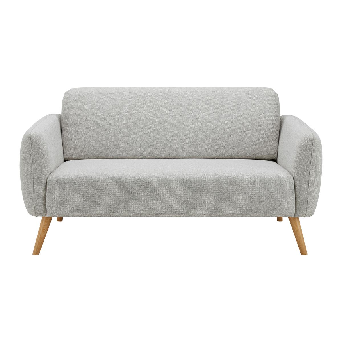 Sofa Pia Hellgrau Webstoff - Hellgrau/Naturfarben, MODERN, Holz/Textil (146/76/75cm) - Bessagi Home