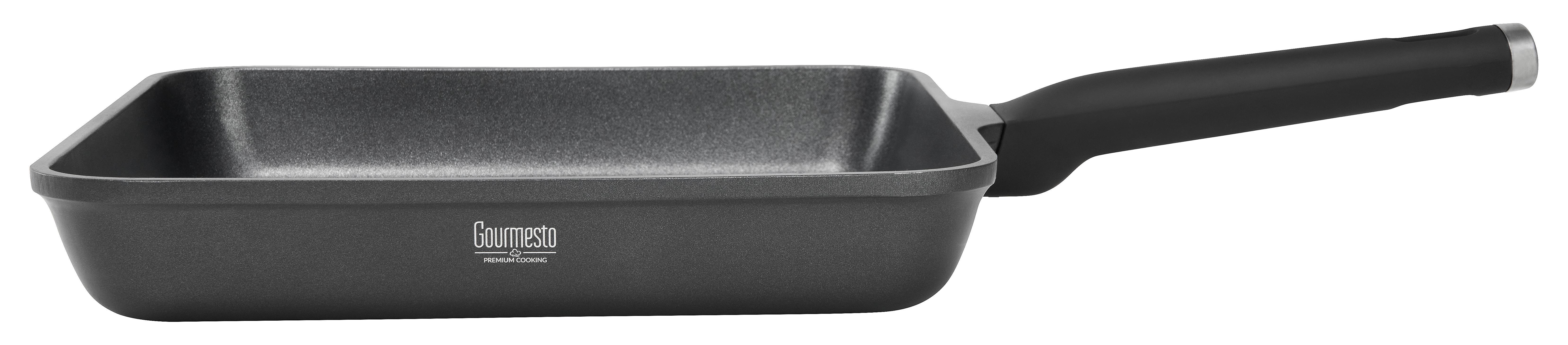 GRILLPANNA BLACK LINE - svart, Klassisk, metall/plast (28/28/5cm) - Gourmesto