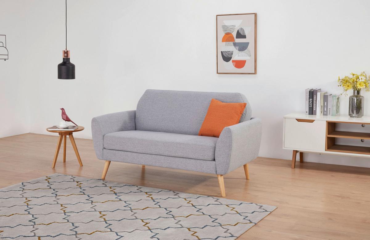 Dvosjed Brooke - siva/prirodne boje, Moderno, drvo/tekstil (150/80/78cm) - Ondega