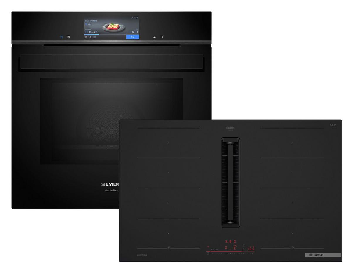 Backofenset HBDMATTBK3 - Schwarz, MODERN, Glas/Metall (80cm) - Bosch
