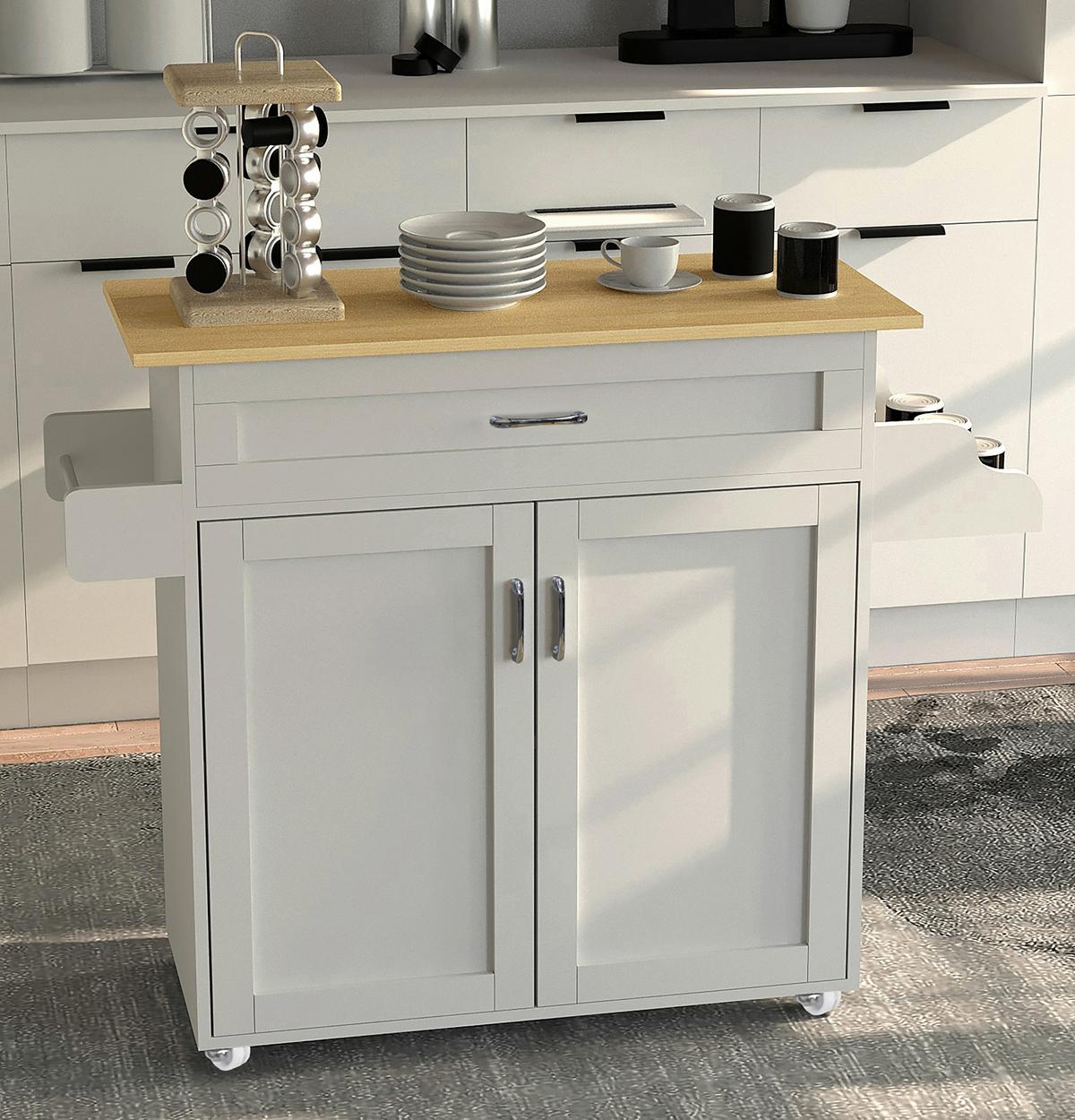 SERVIERWAGEN PASTANO - Honigeiche/Weiss, Basics, Holzwerkstoff/Kunststoff (114/89/39cm) - MID.YOU
