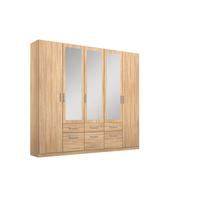 Drehtürenschrank Bingen Eichefarben - Alufarben/Sonoma Eiche, MODERN, Holzwerkstoff/Kunststoff (226/229/54cm) - Rauch Möbel