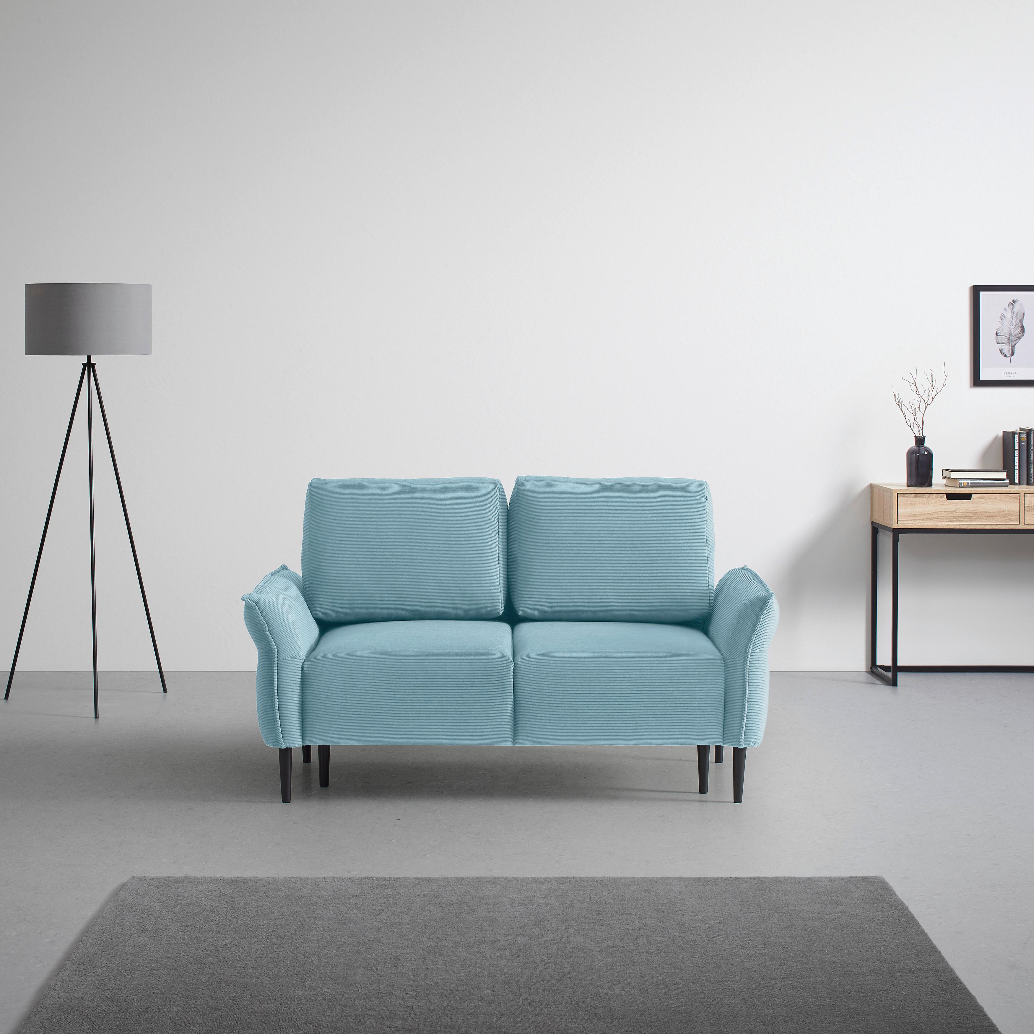 2-Sitzer-Sofa Custom Dunkelgrün - Dunkelgrün/Petrol, MODERN, Holz/Textil (150/85/92cm) - Mömax