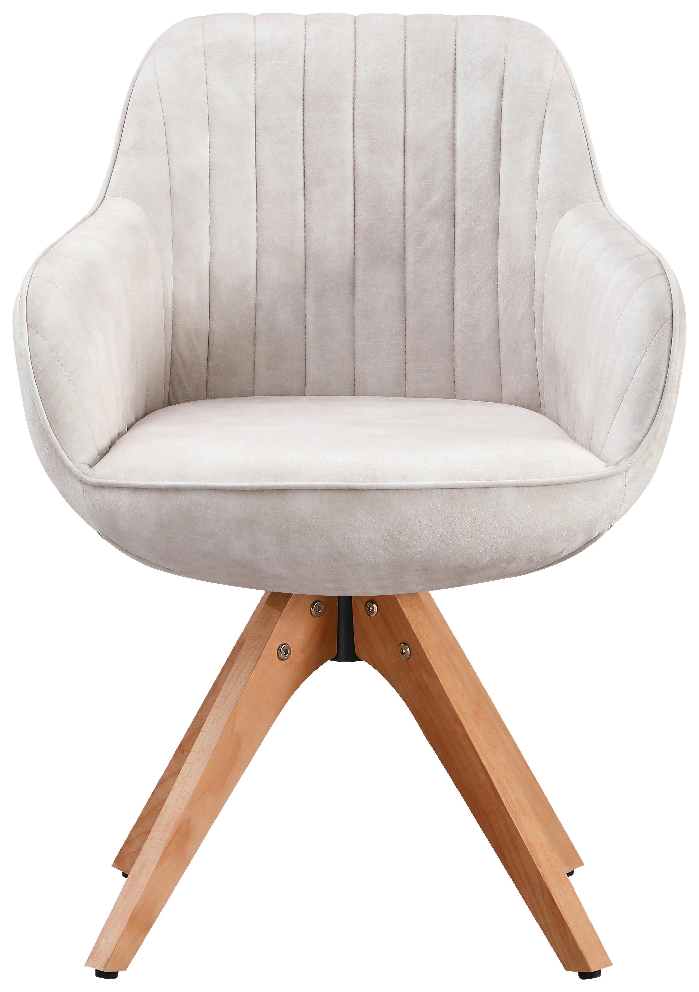 STOL MED ARMSTÖD RELAX -BASED- - beige/bokfärgad, Modern, trä/textil (60/82/61cm) - Mömax