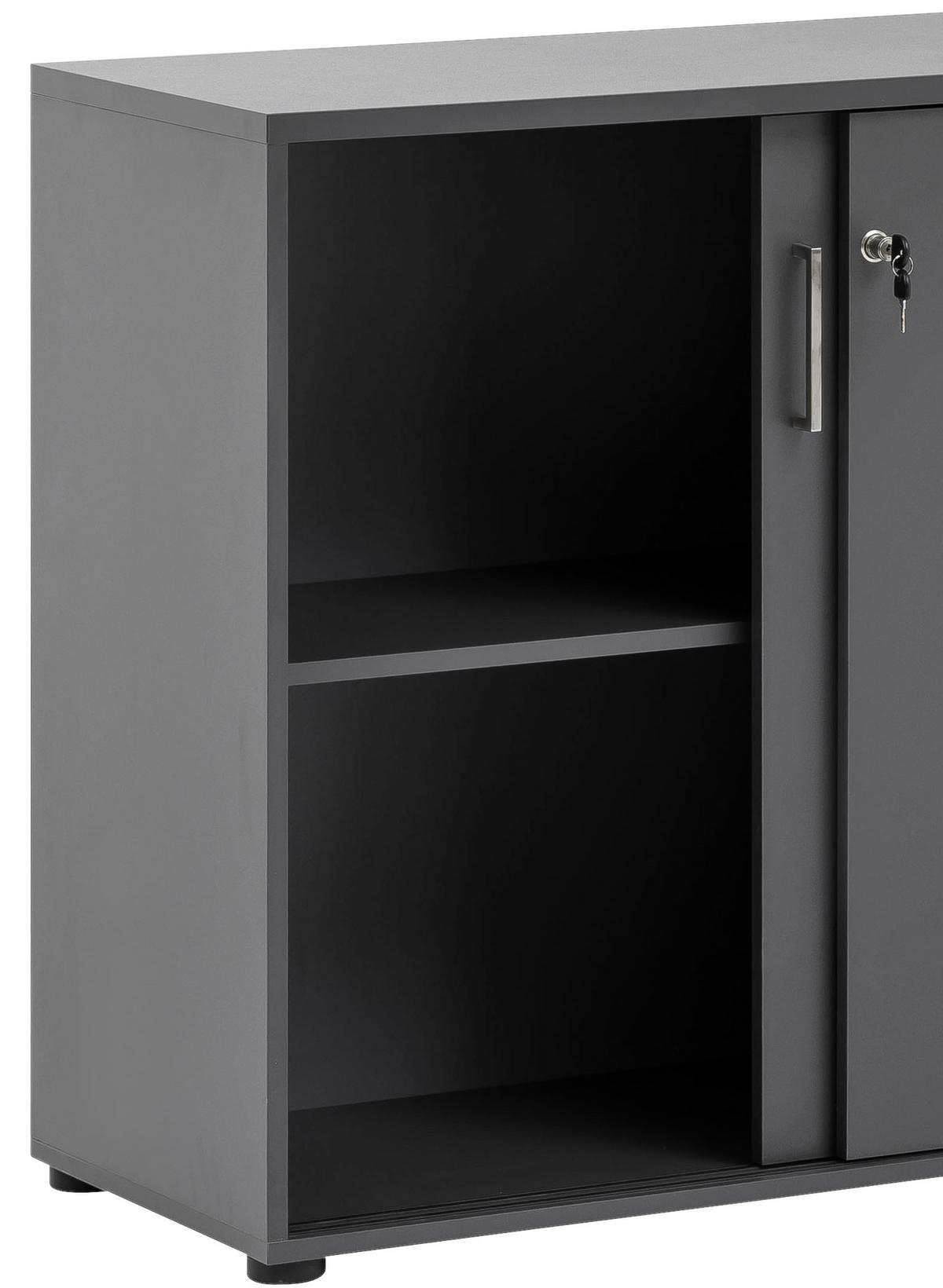 Aktenschrank "Serie 1500" , anthrazit - Anthrazit, KONVENTIONELL, Holzwerkstoff (160/84,2/41cm) - MID.YOU