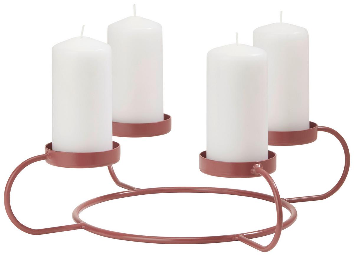 Kerzenhalter Katha in Rot - Beere, Metall (40,5/9cm) - Visiona