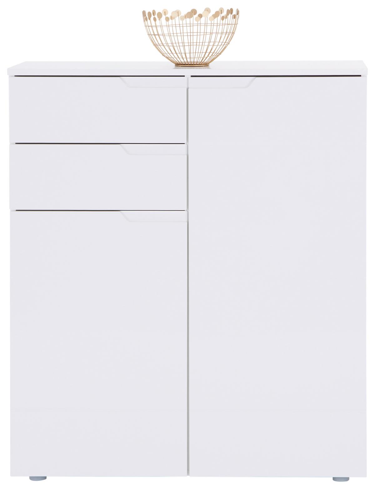Komoda Hilton - bijela/srebrne boje, Moderno, drvni materijal/plastika (100/119,8/40cm) - Modern Living