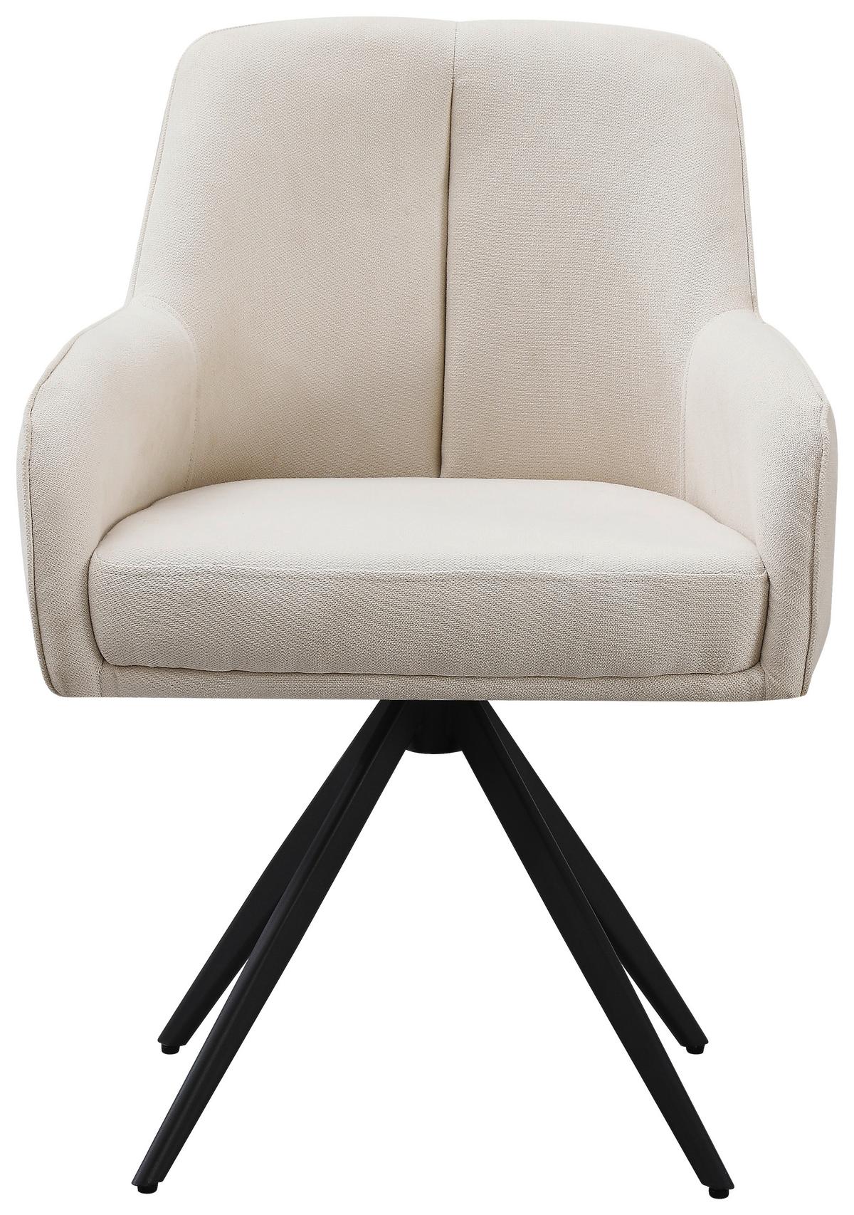 KRZESŁO Z PODŁOKIETNIKAMI ZWEI - beżowy/czarny, Modern, metal/drewno (62/83/62cm) - Livetastic