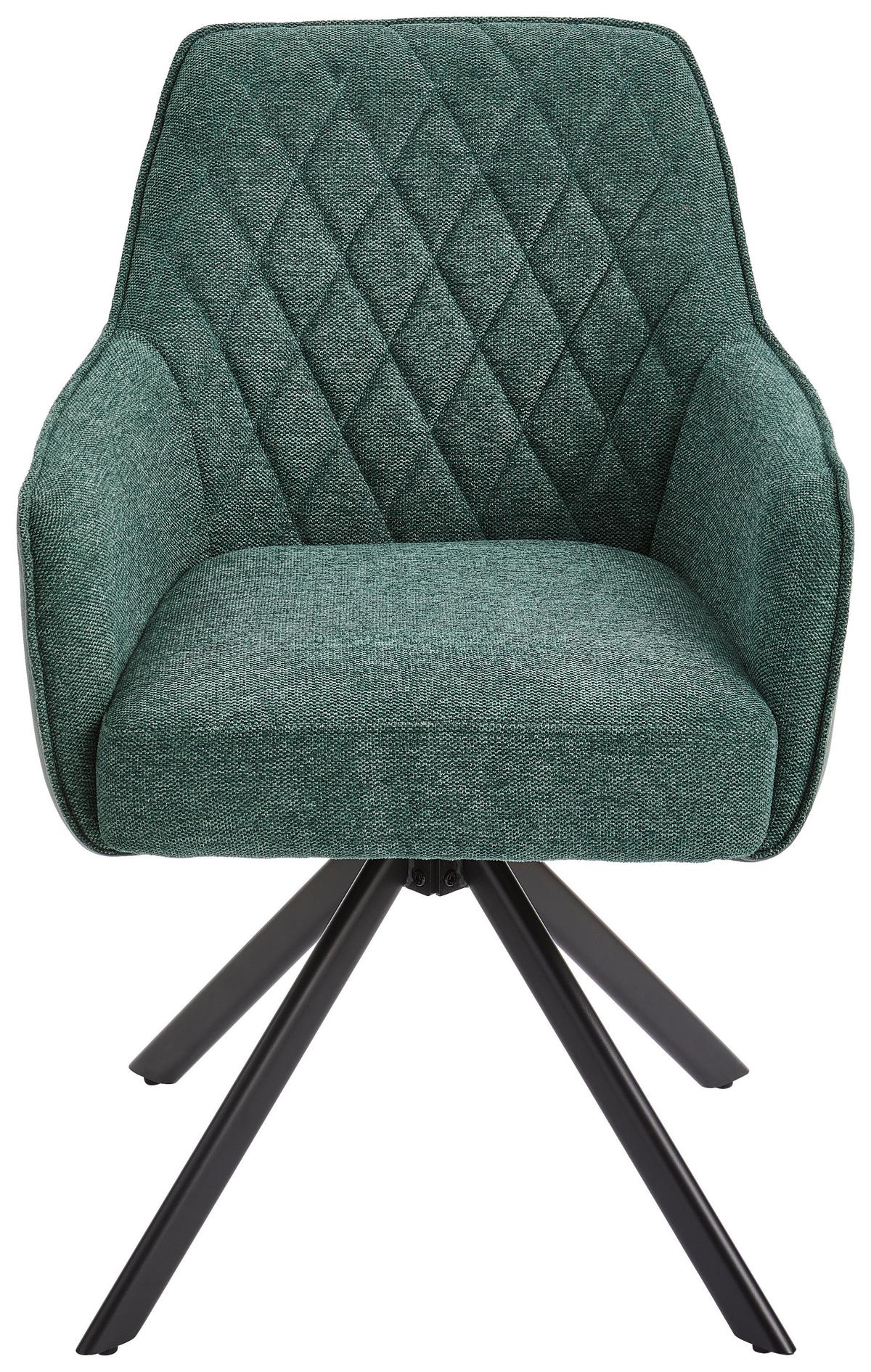 KRZESŁO Z PODŁOKIETNIKAMI JULE - zielony/czarny, Modern, metal/drewno (57/84/63cm) - Livetastic