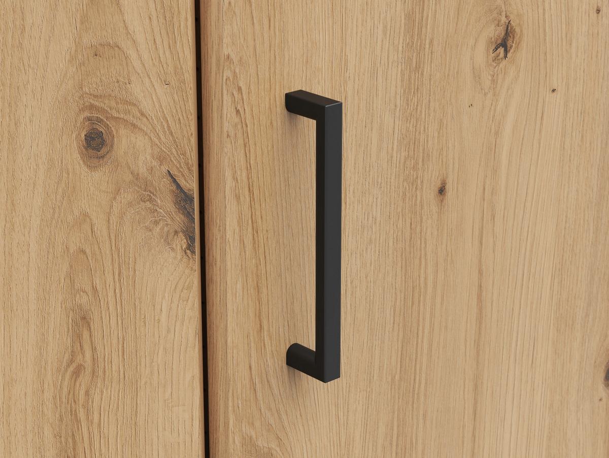 Eckschrank Multistauraum Eiche Artisan - Schwarz/Eiche Artisan, MODERN, Holzwerkstoff/Kunststoff (71,5/195/71,5cm) - Mömax