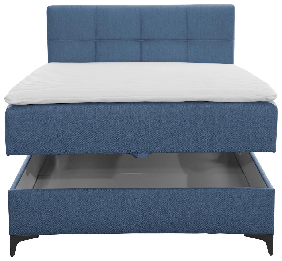 Box Krevet Freddie - plava/crna, Konvencionalno, tekstil/metal (120/200cm)