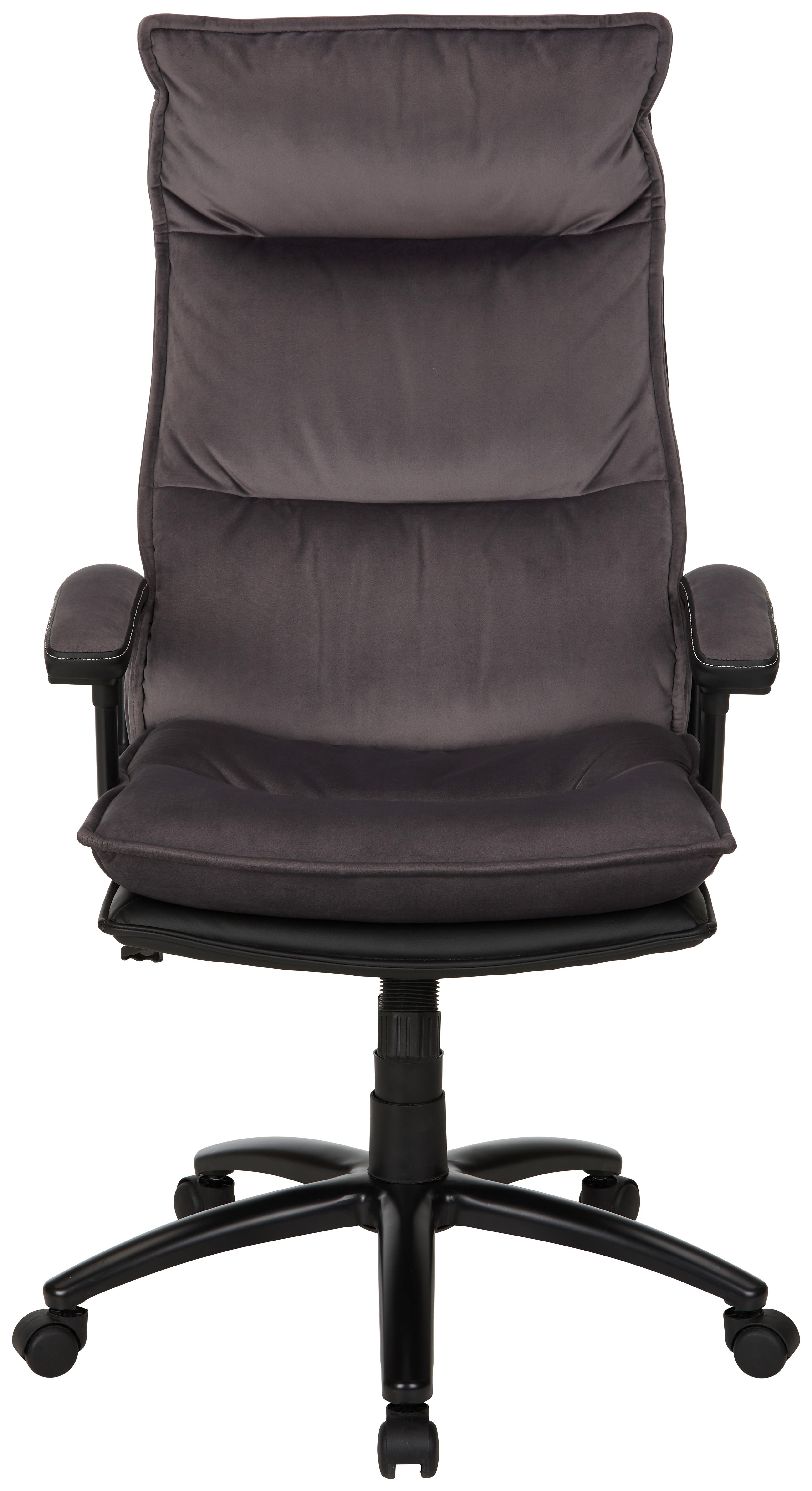 Chefsessel Manhatten in Grau/Schwarz - Schwarz/Grau, MODERN, Kunststoff/Textil (65/113-123/79cm) - Mömax