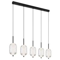 LED-Hängeleuchte Kurius Schwarz max. 60 Watt - Klar/Schwarz, KONVENTIONELL, Kunststoff/Metall (118/15/120cm) - Globo