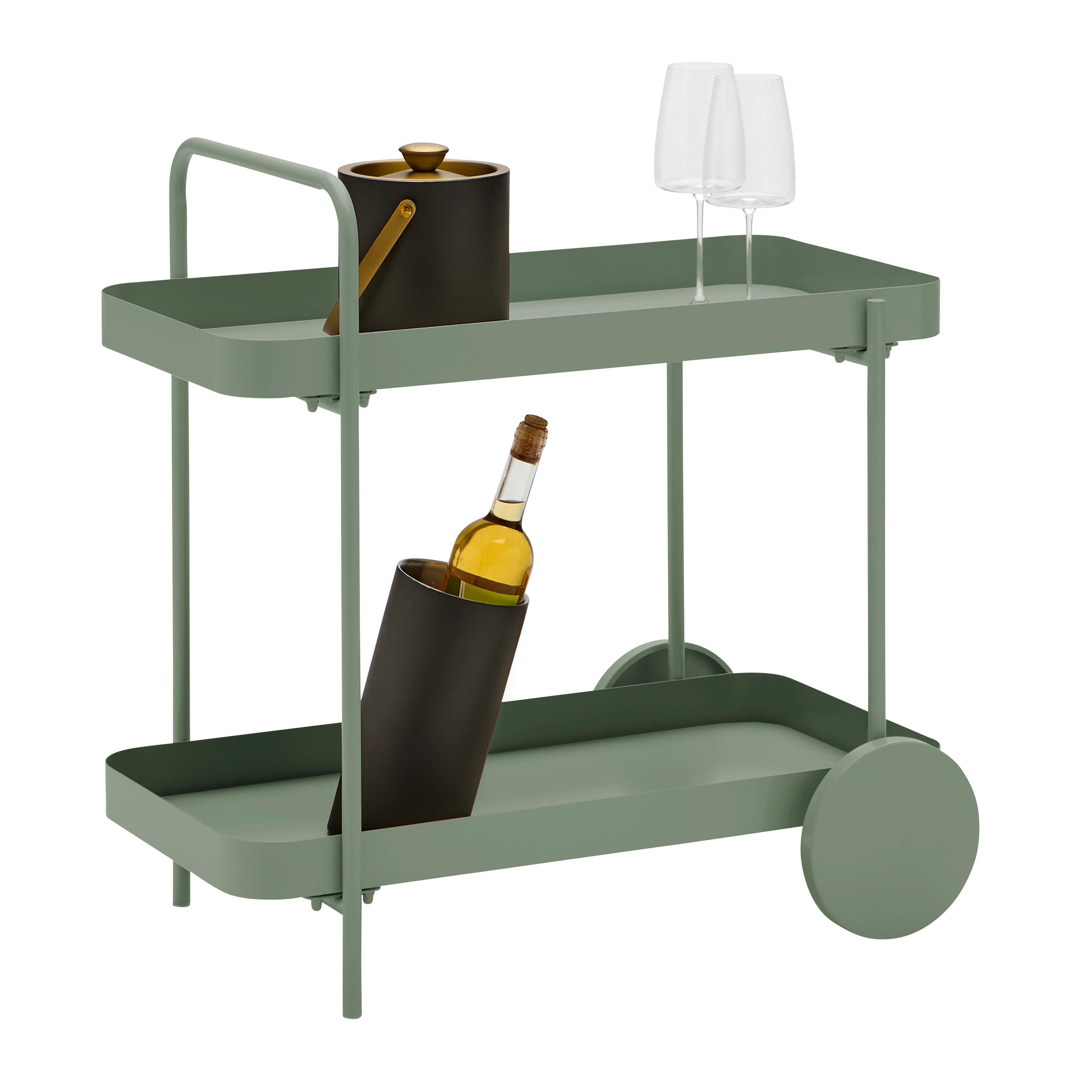 SERVERINGSVAGN DESINO -EXKLUSIV- - grön, Modern, metall (70/70/43cm) - Mömax