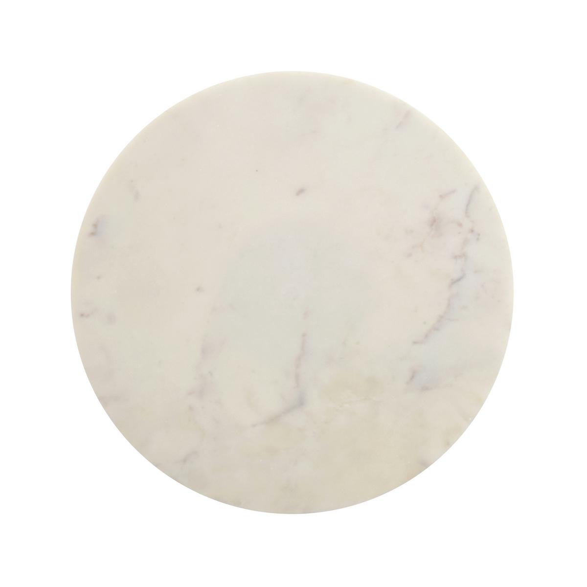 Beistelltisch Wl7.370 - Weiss/Goldfarben, Design, Stein/Metall (37/37/59cm) - Livetastic