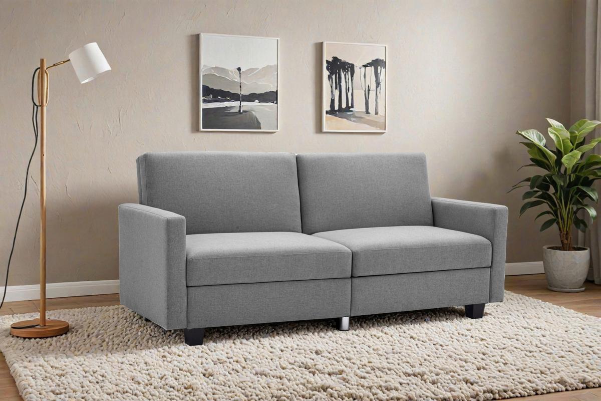 Zofa S Posteljno Funkcijo Kipu, Siva - siva/črna, Basics, umetna masa/tekstil (192/76/85cm) - P & B