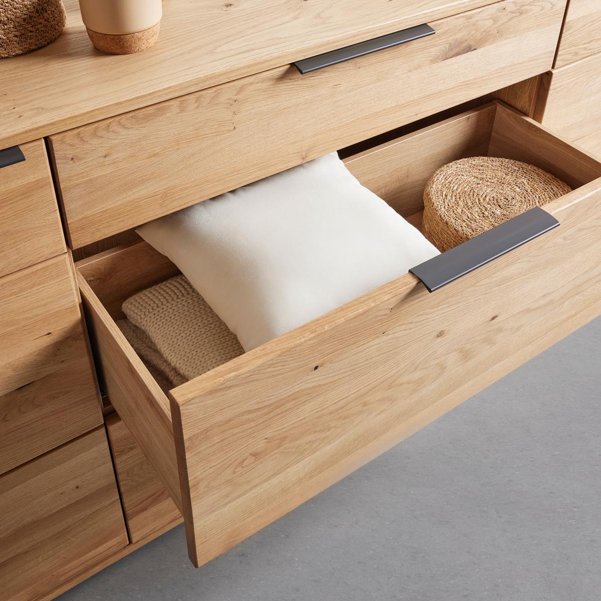 Sideboard Valera in Wildeiche - Wildeiche/Schwarz, KONVENTIONELL, Holz/Holzwerkstoff (180/90/44cm) - Premium Living