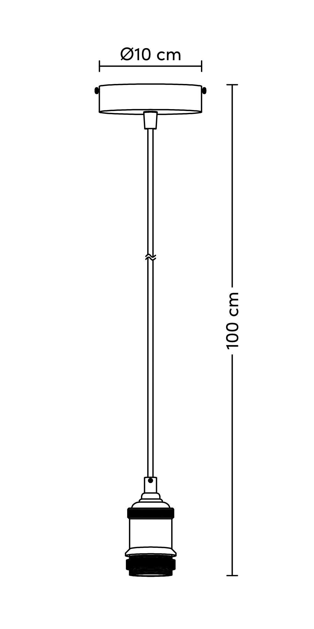 Schnurpendel Blacky max. 60 Watt - Schwarz/Weiß, Textil/Metall (10/100cm) - Mömax