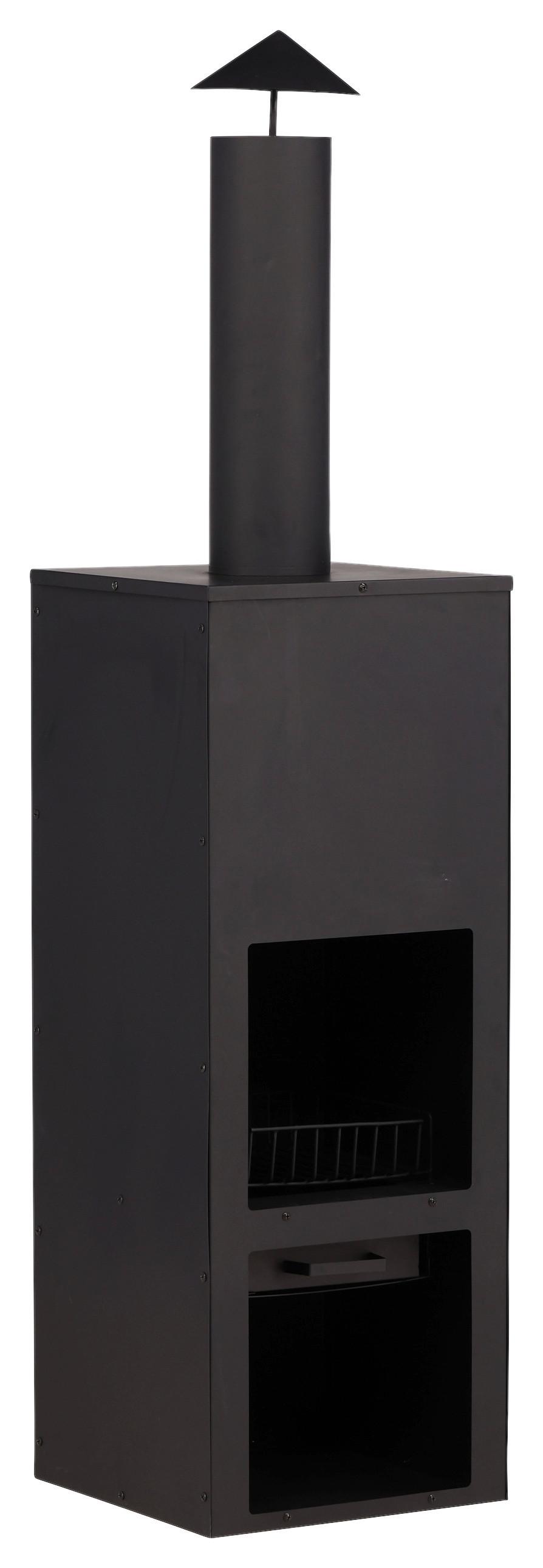 Feuerstelle Makarima ca. 45x199x45 cm Schwarz - Schwarz, KONVENTIONELL, Metall (45/199/45cm) - Gardenson