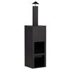 Feuerstelle Makarima ca. 45x199x45 cm Schwarz - Schwarz, KONVENTIONELL, Metall (45/199/45cm) - Gardenson