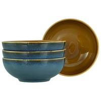 Schüsselset Mallorca Blau/Braun, 4-teilig - Blau/Braun, Basics, Keramik (16,5cm) - Creatable