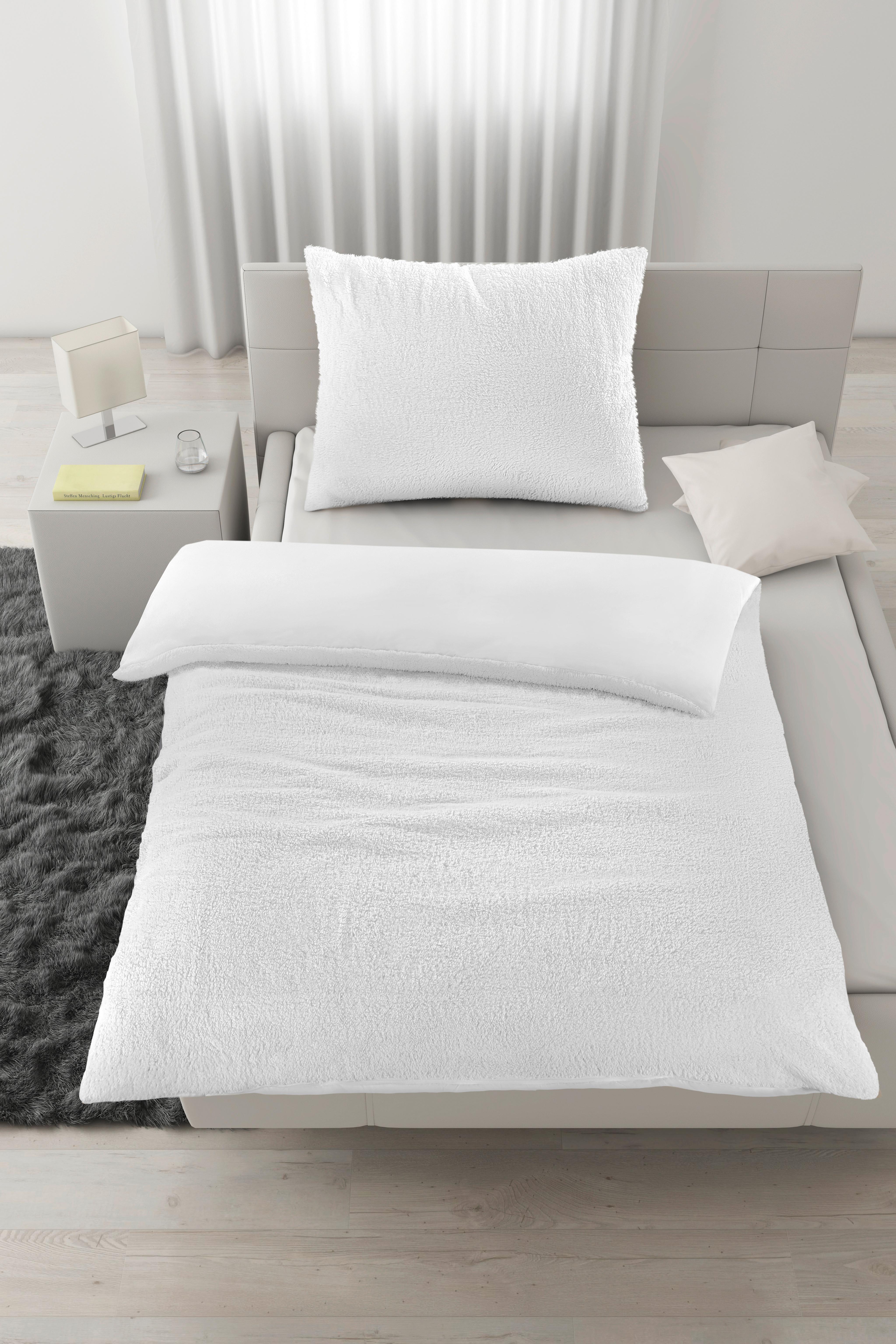 Bettwäsche Teddy Weiß ca. 140x200cm - Weiß, Textil (140/200cm) - Modern Living
