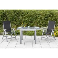 Set Zložljivih Vrtnih Stolov Carrara, 2 Kos, Srebrna, Črna - srebrne barve/črna, Romantika, kovina/tekstil (60/108/70cm) - Gardenson