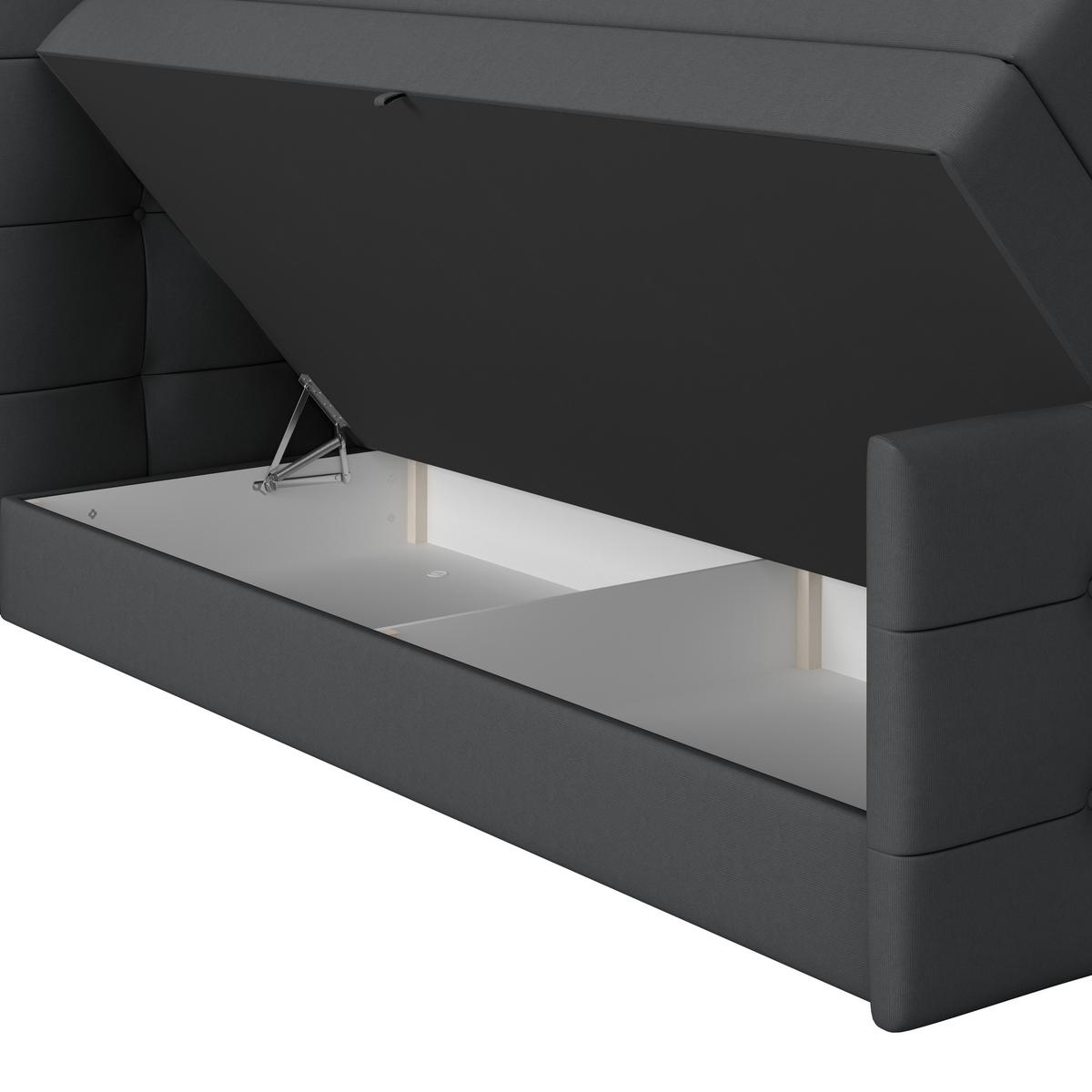 PAT BOXSPRING JOSIE C - gri închis, Modern, plastic/lemn (160/200cm)