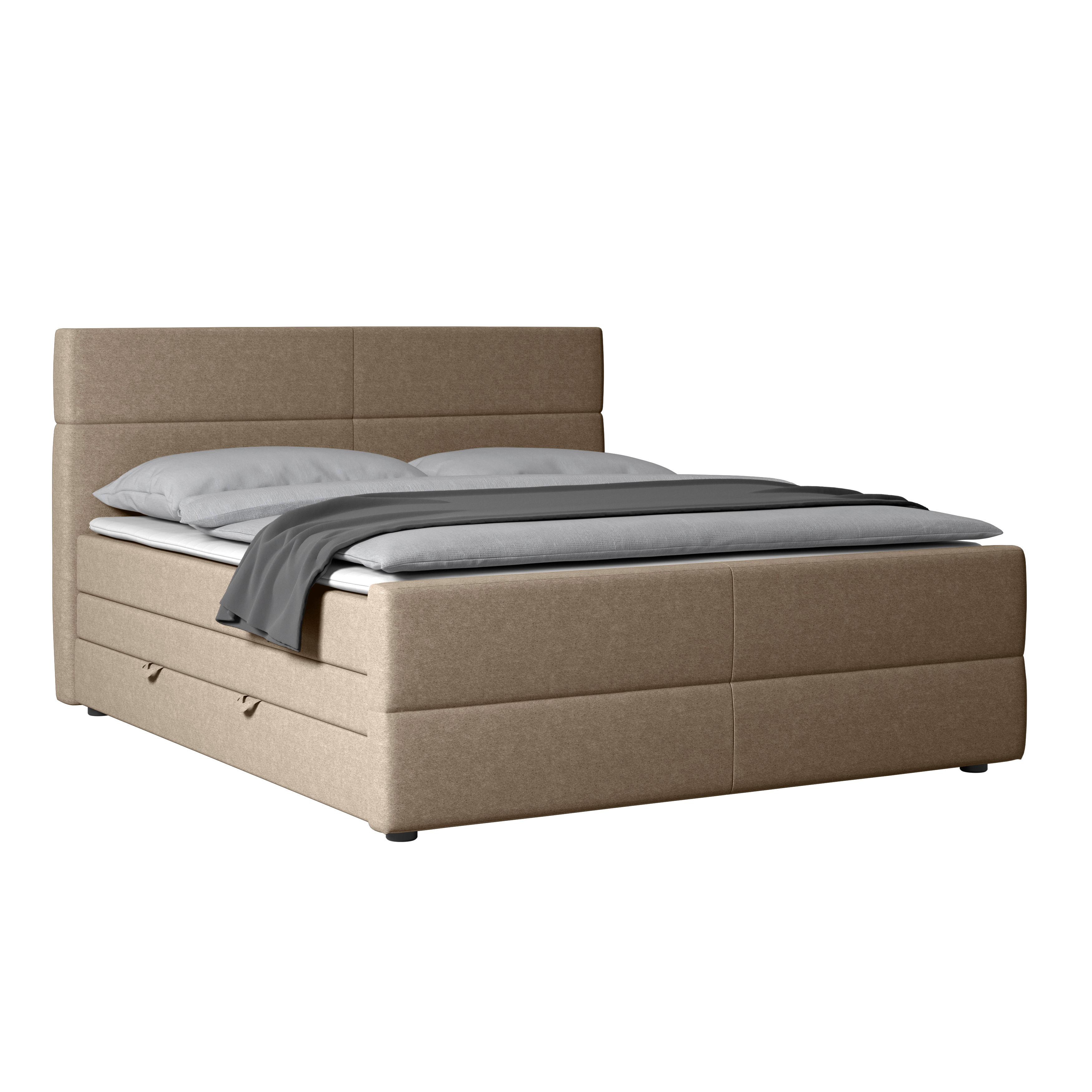Boxspringbett Verona ca. 180x200 cm Beige - Beige, MODERN, Holz/Kunststoff (180/200cm) - MID.YOU