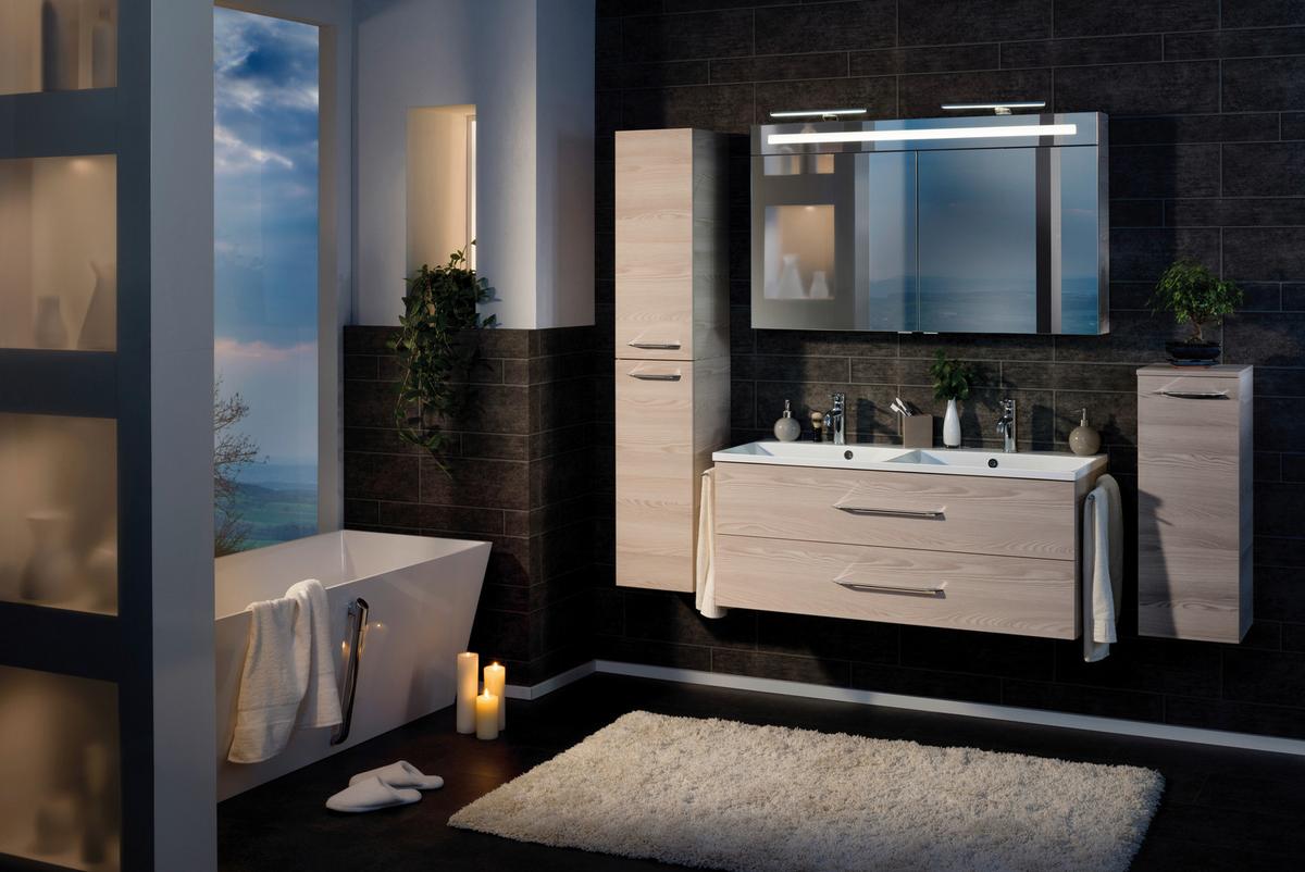 Spiegelschrank "B.Clever" , esche - Alufarben, MODERN, Glas/Holzwerkstoff (120/71/16cm) - MID.YOU
