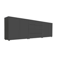 Sideboard Mailand Set 5 Anthrazit - Anthrazit/Schwarz, MODERN, Holzwerkstoff/Kunststoff (237/73/33cm) - MID.YOU