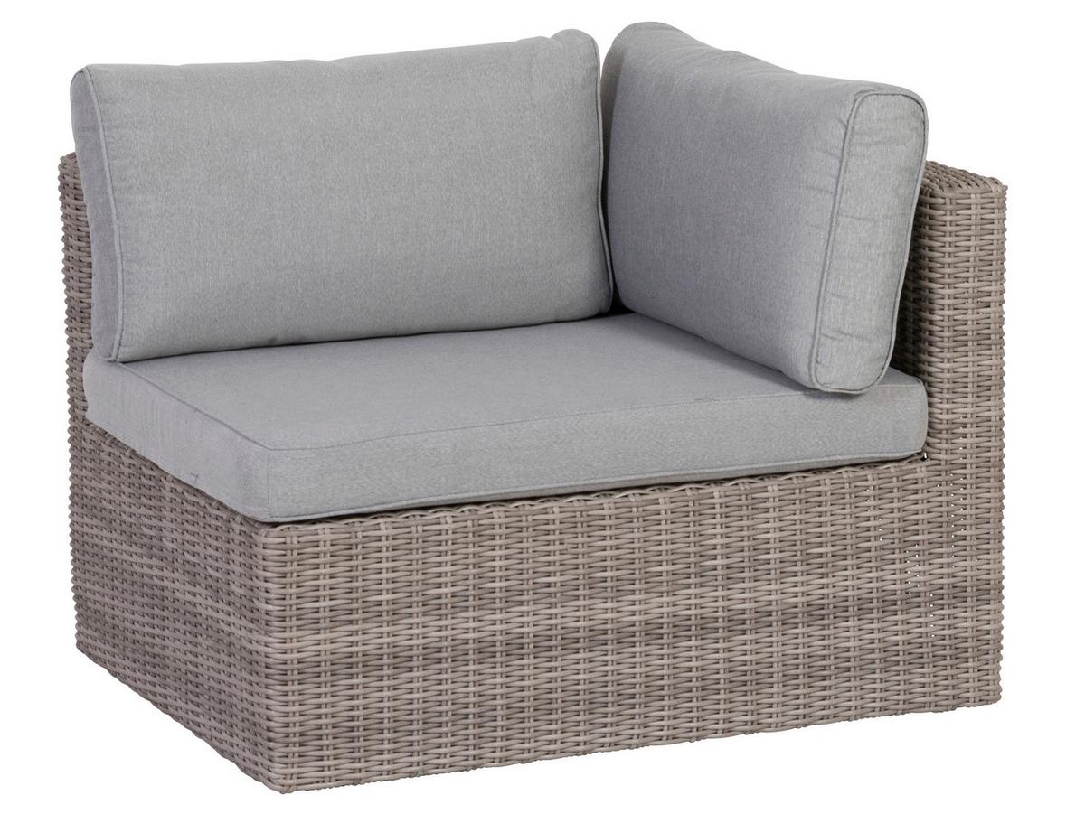 Loungegarnitur Palma 5-tlg aus Kunststoff mit Kissen - Grau, Basics, Glas/Textil (93/65/71cm) - Gardenson