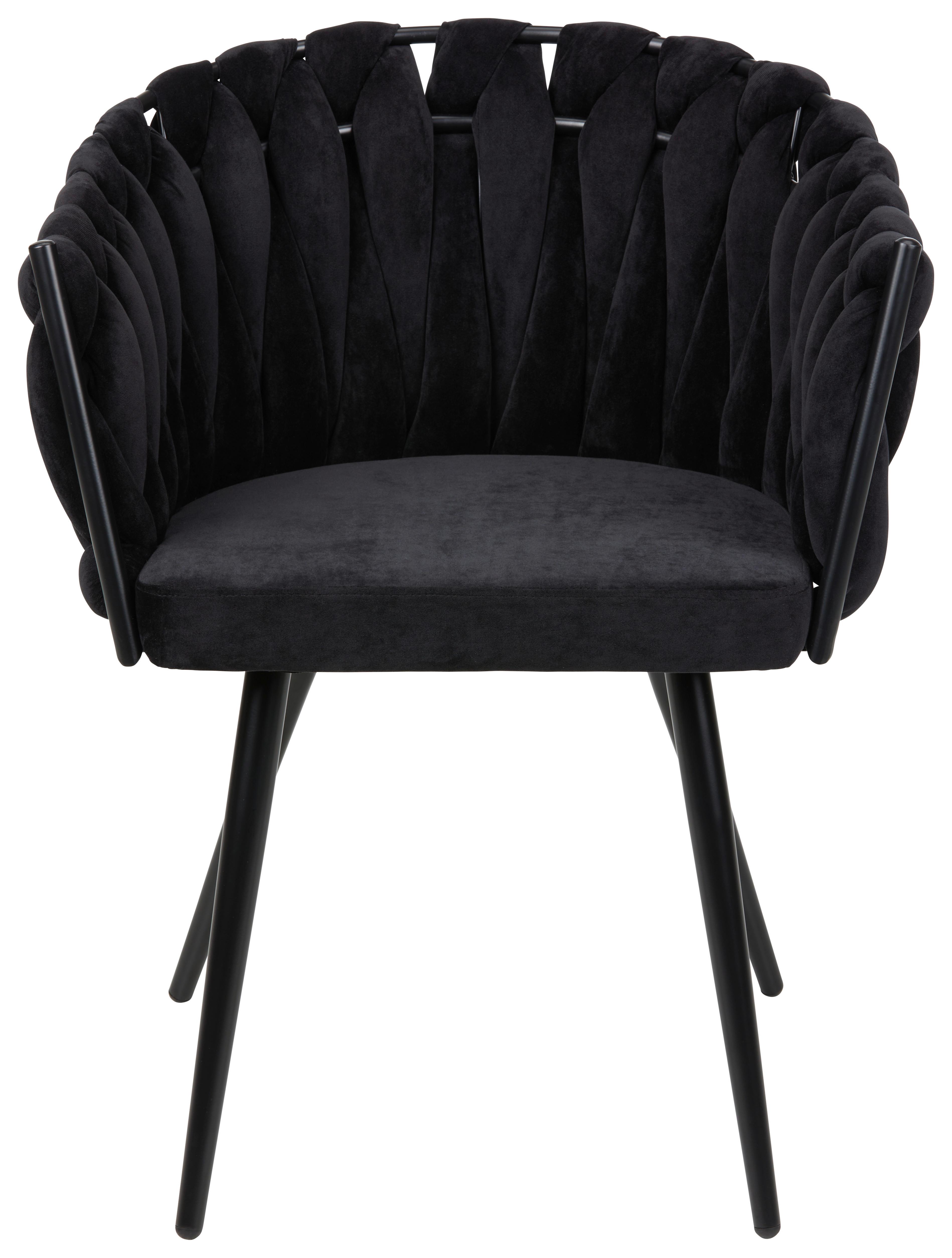 Stuhl in Schwarz - MODERN, Textil/Metall (60/78/55cm) - Premium Living