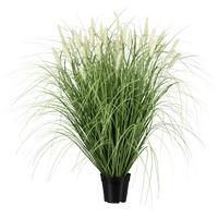 Kunstpflanze Pennisetum I Grün ca. 90cm - Schwarz/Naturfarben, Basics, Kunststoff (90cm)