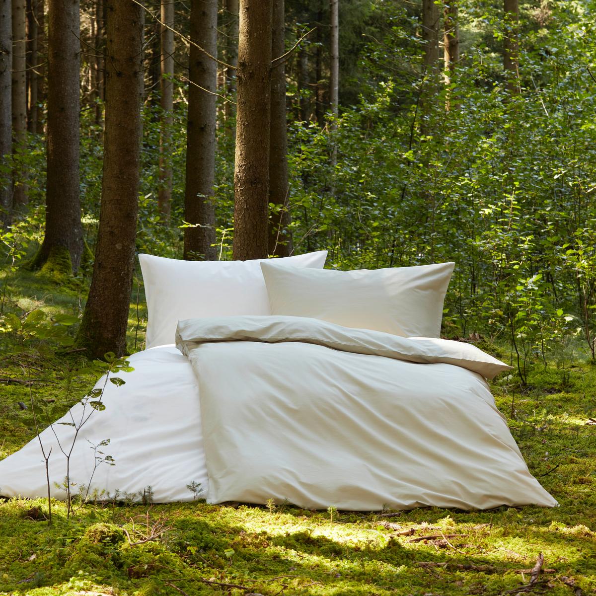 Bettwäsche Bio-Lisa Uni in Offwhite ca. 135x200cm - Weiß, MODERN, Textil (135/200cm) - ecoTree