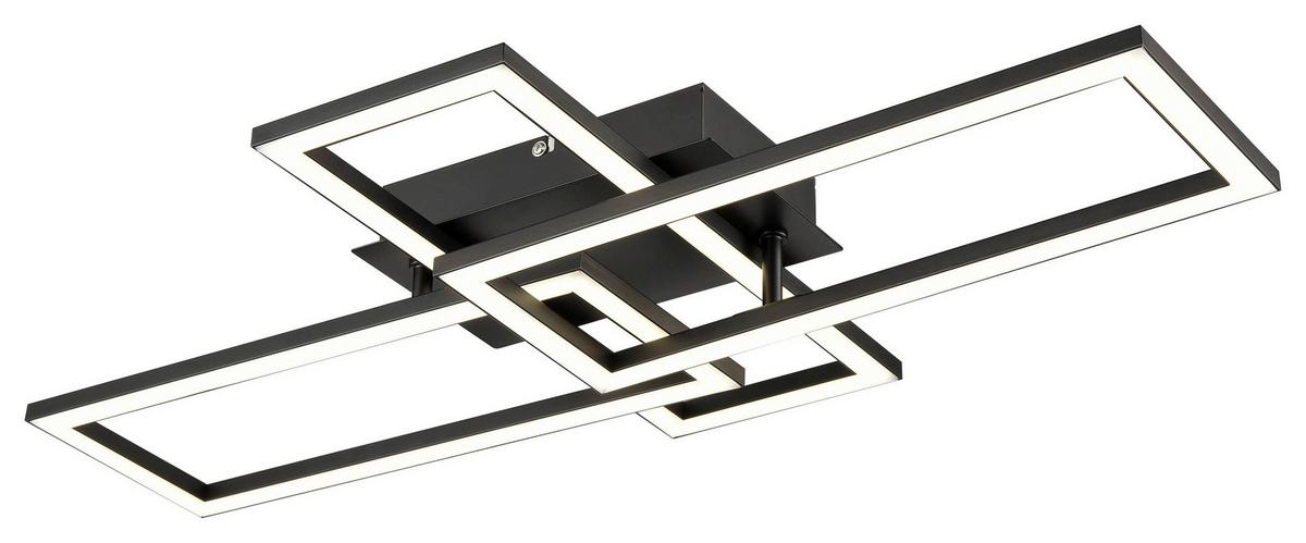 LED-Deckenleuchte Ferm in Schwarz max. 24 Watt - Schwarz, MODERN, Kunststoff (65/34,8/7,3cm) - Premium Living