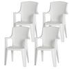 Stapelsessel-Set 4er-Set Weiß - Weiß, KONVENTIONELL, Kunststoff (55/91/46cm) - Siena Garden
