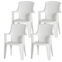 Stapelsessel-Set 4er-Set Weiß - Weiß, KONVENTIONELL, Kunststoff (55/91/46cm) - Siena Garden