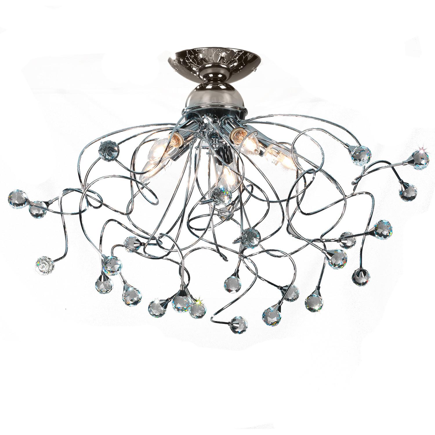 Deckenleuchte Trilly Chromfarben max. 6 Watt - Chromfarben, KONVENTIONELL, Glas/Metall (60/42cm)