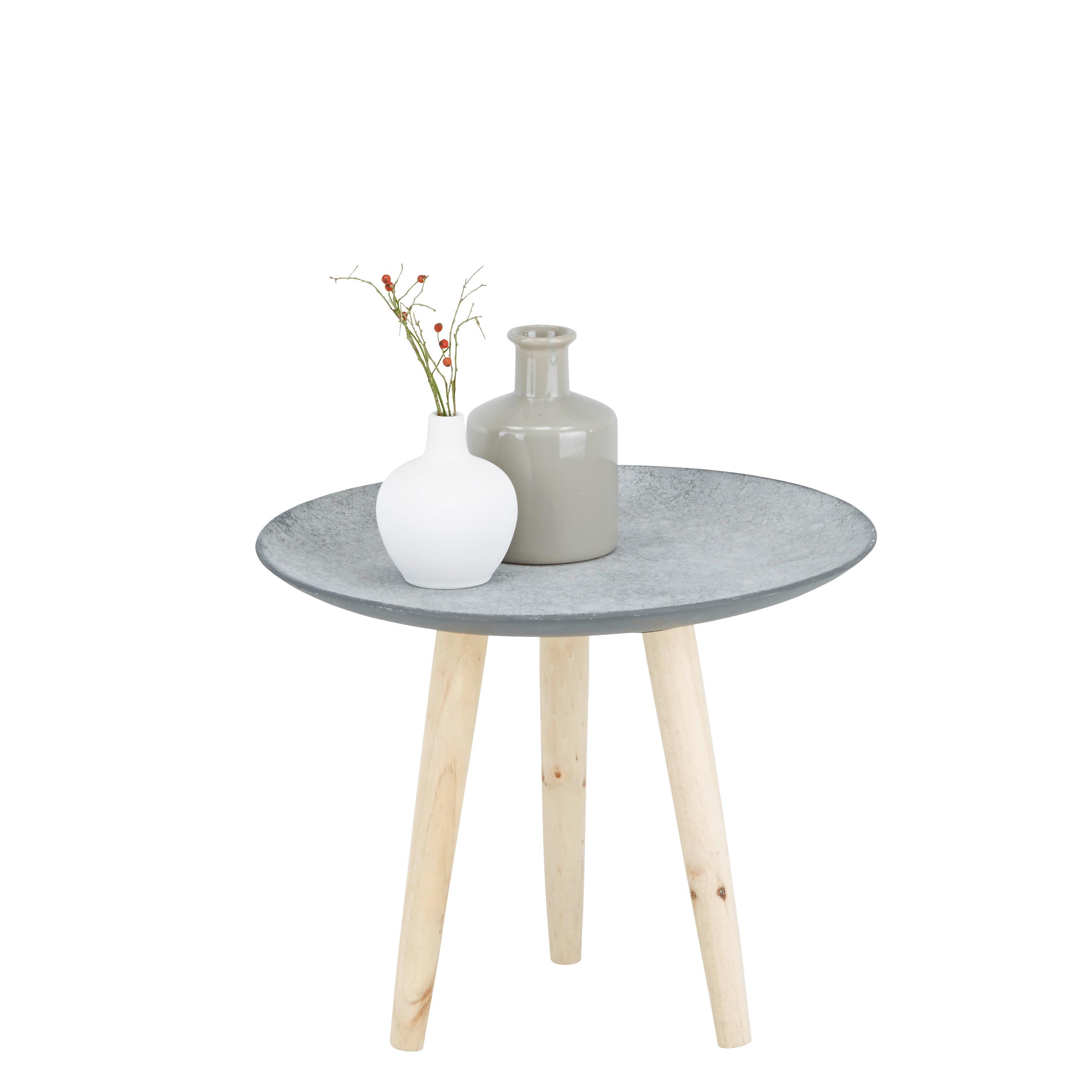 Beistelltisch Grau/Naturfarben - Naturfarben/Braun, Holz/Holzwerkstoff (44/36cm) - Modern Living