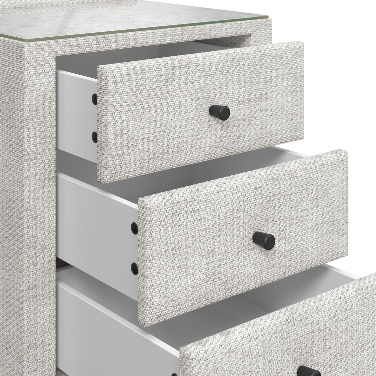 Nočna Omarica Brisbane, Krem Barva - krem barve, Trend, umetna masa/steklo (49,5/56,5/46cm) - Premium Living