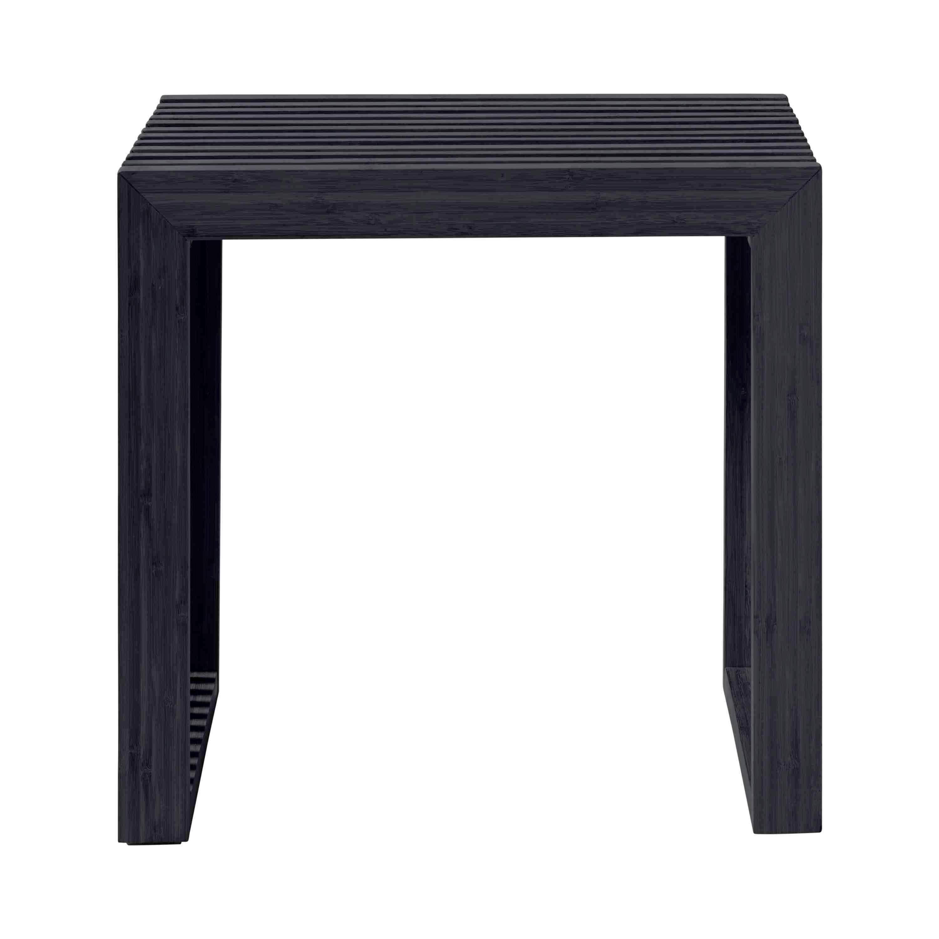 Hocker RIB ca. 45x43x35 cm - Schwarz, KONVENTIONELL, Holz (45/43/35cm) - MID.YOU