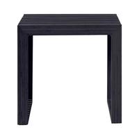 Hocker RIB ca. 45x43x35 cm - Schwarz, KONVENTIONELL, Holz (45/43/35cm) - MID.YOU