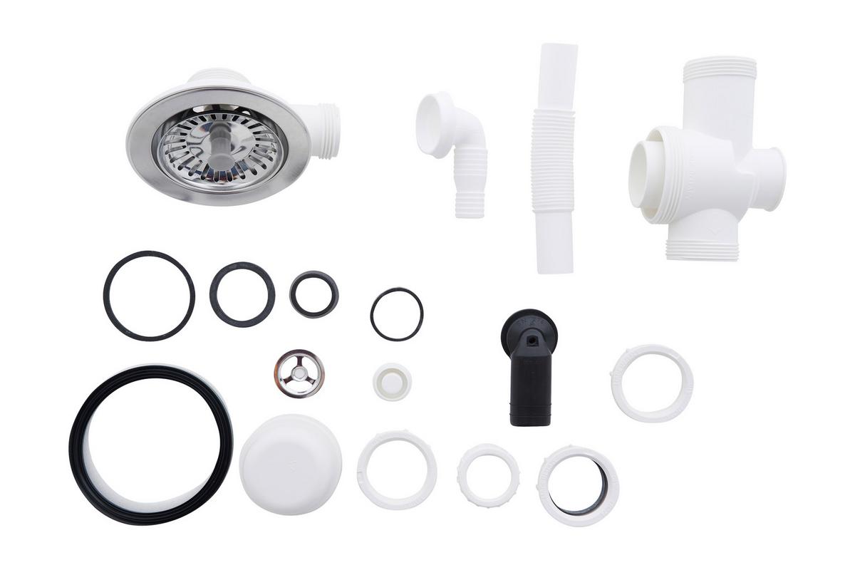 Spüle Boston Grau Kunststein B: ca. 86 cm - Grau, Trend, Glas/Kunststoff (86/20/50cm) - Respekta