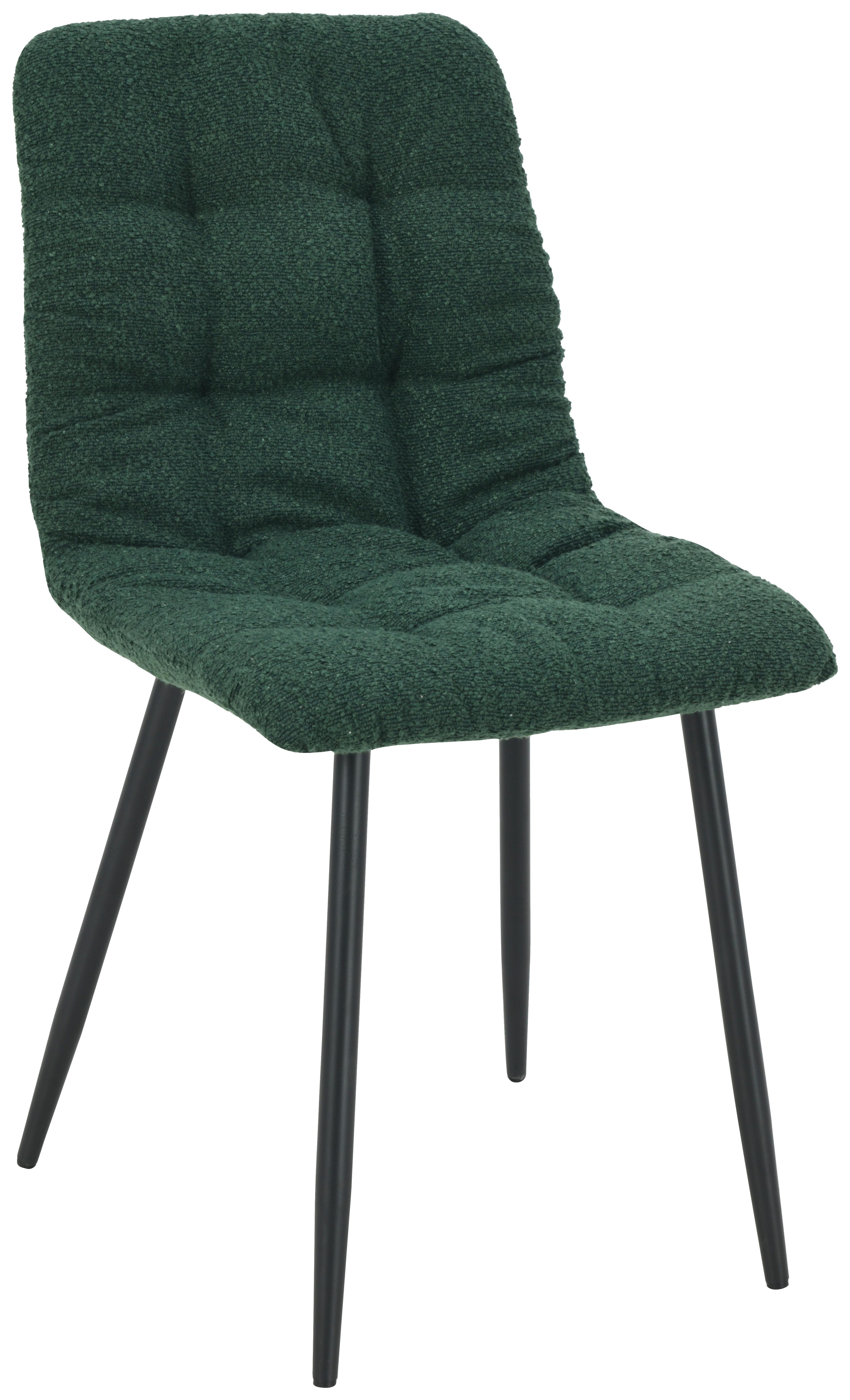 Stuhl Nino Grün - Schwarz/Grün, MODERN, Holz/Textil (45/88/54,5cm) - Based