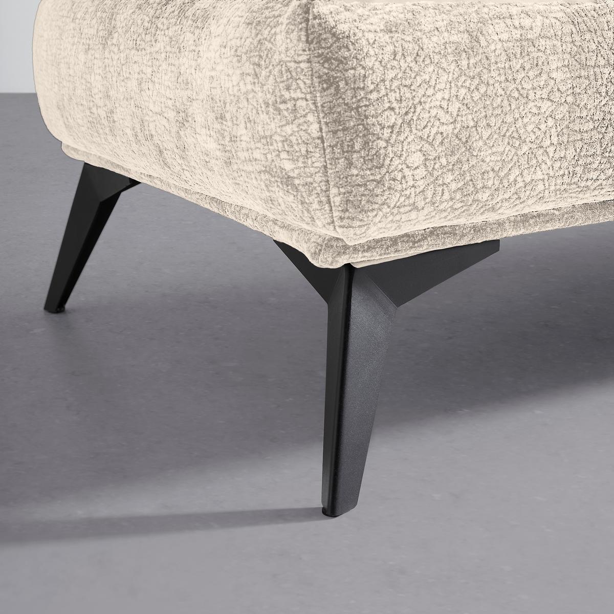 Hocker Ottawa Beige Strukturstoff - Beige/Schwarz, MODERN, Textil/Metall (122/47/68cm) - Premium Living