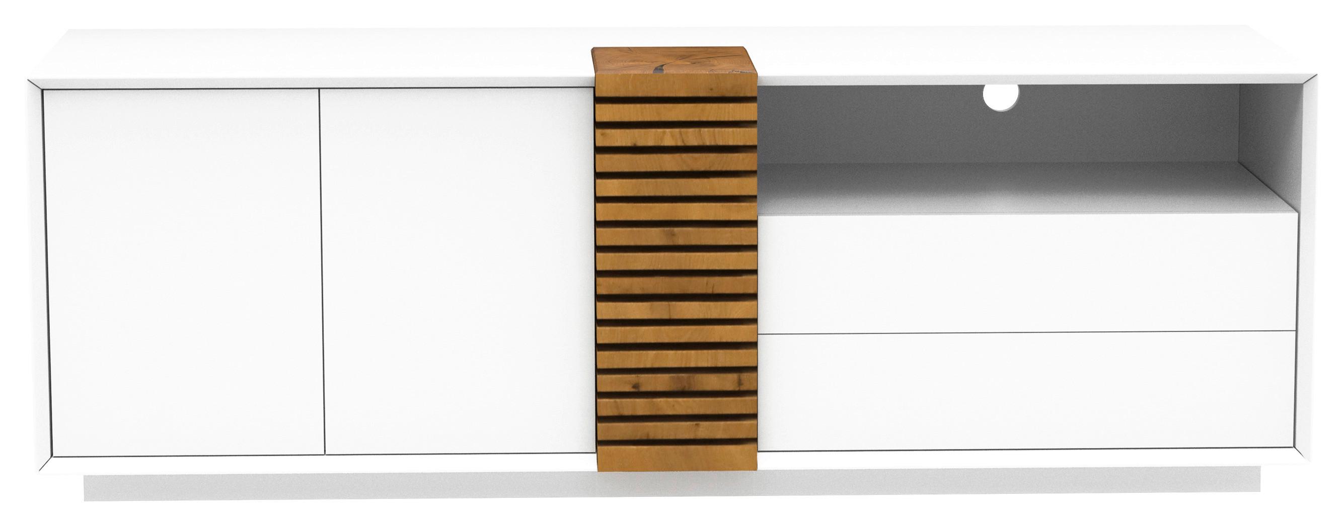Tv Elem Giovanni - tölgyfa/fehér, Modern, faalapú anyag/fa (170/56/40cm) - Premium Living