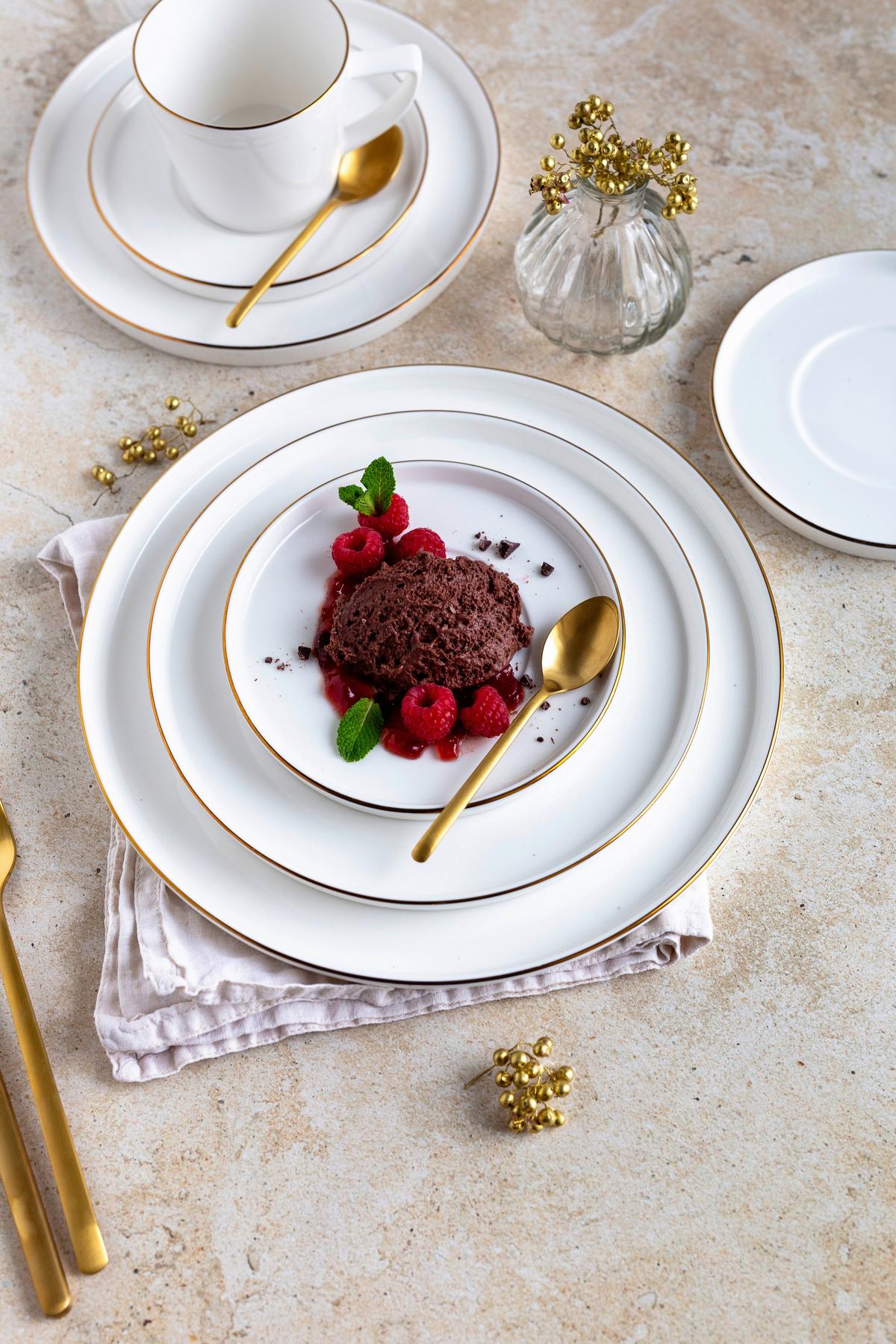 KAFFEESERVICE SITA - Weiss/Goldfarben, Trend, Keramik - Mäser